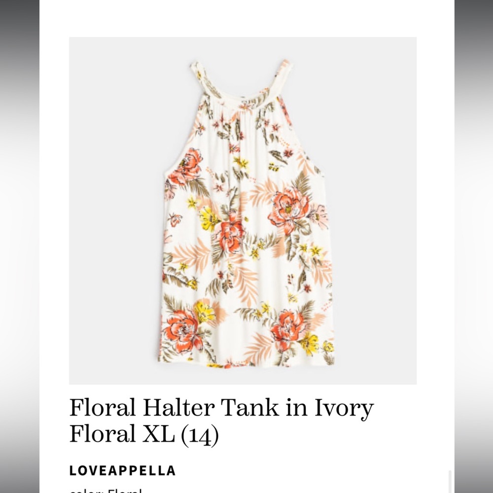 Loveapella Floral Halter Tank Size XL